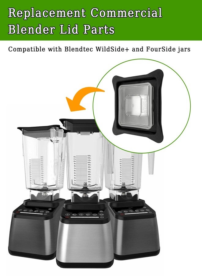 Taruimoo Blender Lid Replacement Compatible with Blendtec Commercial Blender,Soft Vented Gripper Mix-in with Square Clear Plug Compatible with WildSide+ and FourSide jars - Image 2